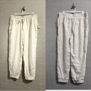 A New Day Linen Pants High Rise white Bottoms Women's Size XL pants  jogger NWT
